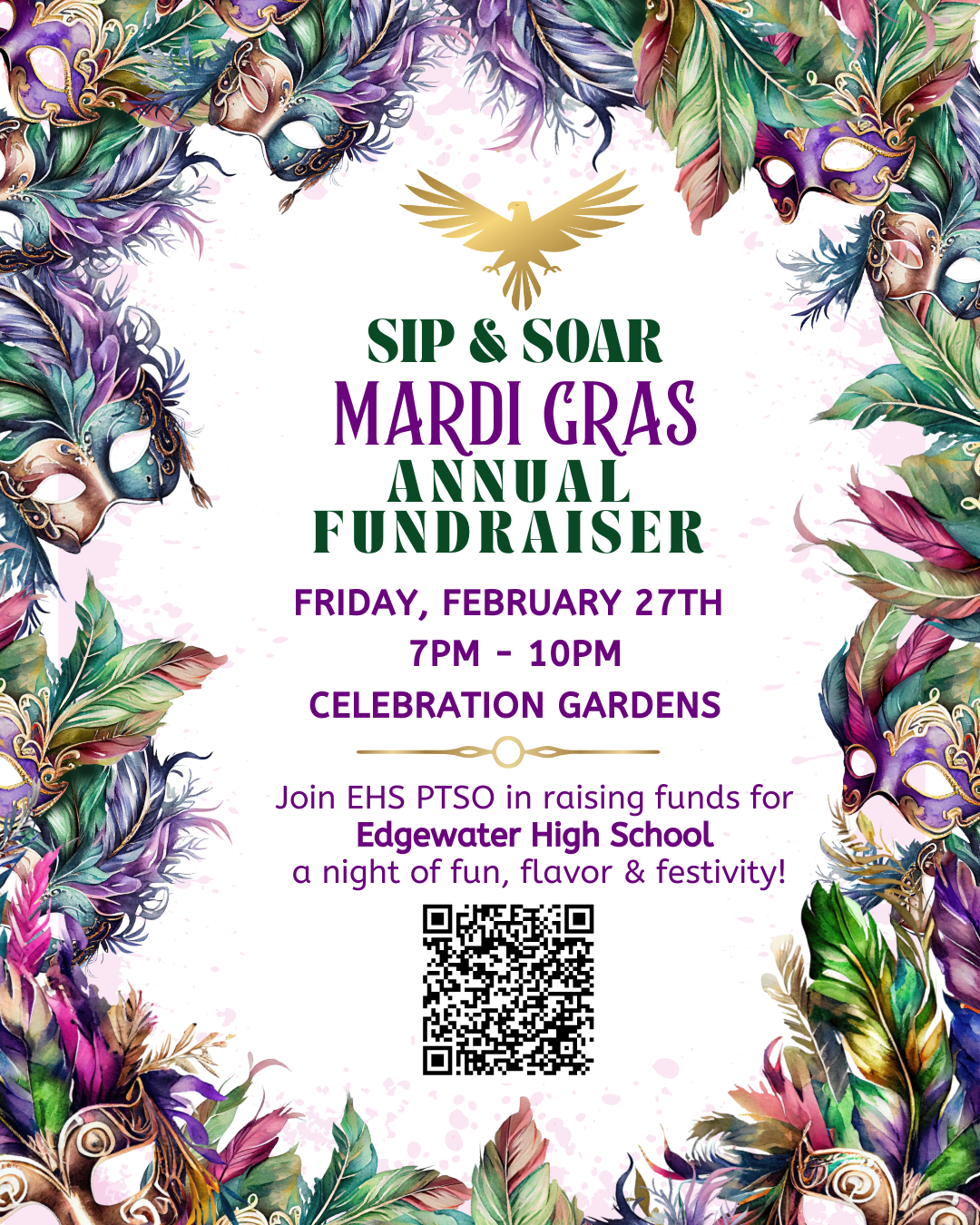 Sip & Soar 2026: A Mardi Gras Annual Fundraiser